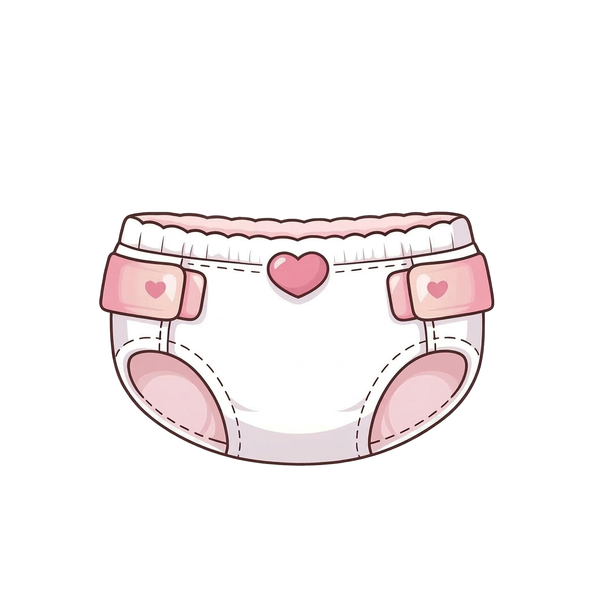 Pink cartoon diaper for girl baby showers
